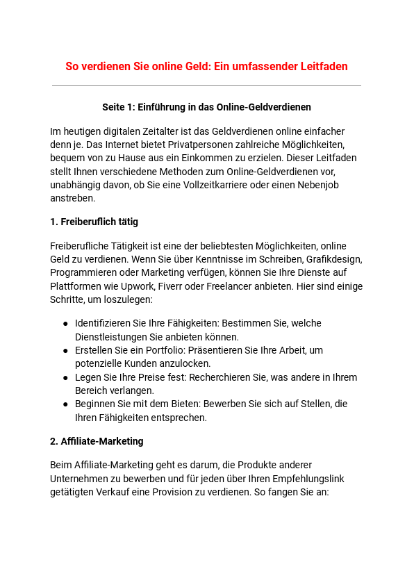 Translated German copy of How to Make Money Online_ A Comprehensive Guide.pdf