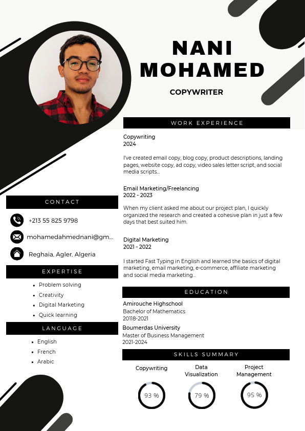 Nani Mohamed Cv, Resume of Copywriting.pdf
