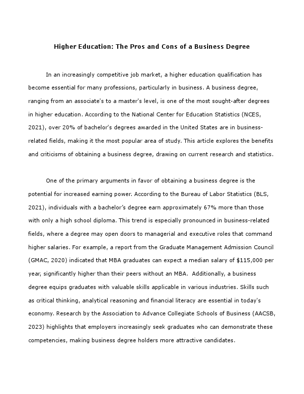 Higher Education - The Pros and Cons of a Business Degree.pdf