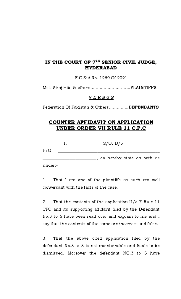 7 RULE 11 CPC counter Affidavit Mst. Siraj Bibi.pdf