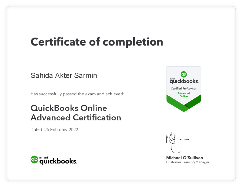 QuickBooksOnlineAdvancedCertification - Sahida Akter Sarmin.pdf