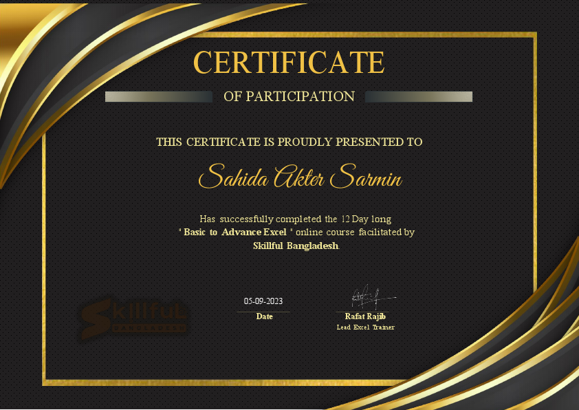 Basic to Advance Excel  -Sahida Akter Sarmin.pdf