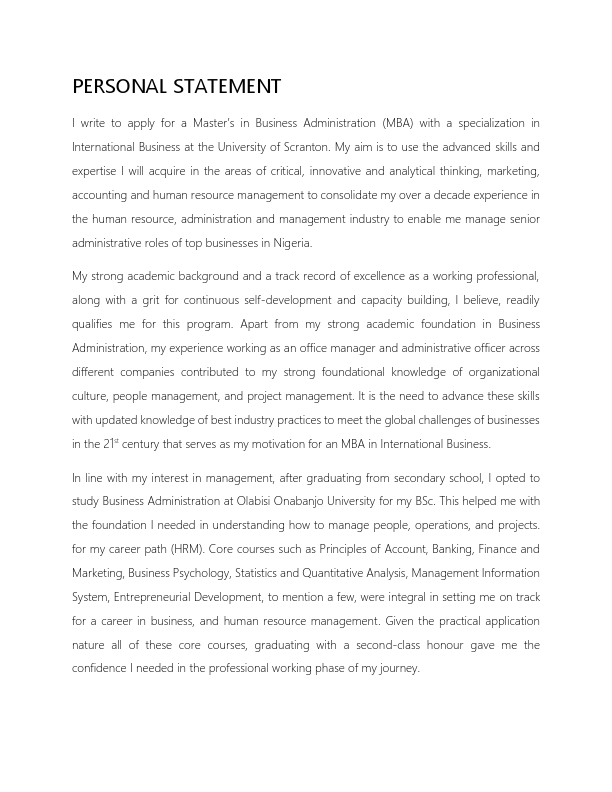 ADEDEJI PERSONAL STATEMENT MBA INTERNATIONAL BUSINESS.pdf