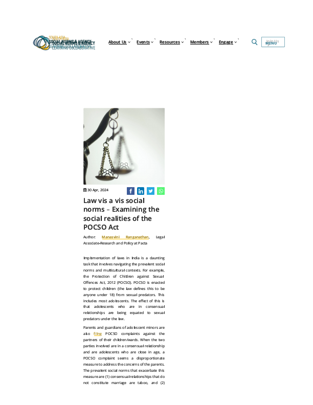 Law vis a vis social norms – Examining the social realities of the POCSO Act.PDF