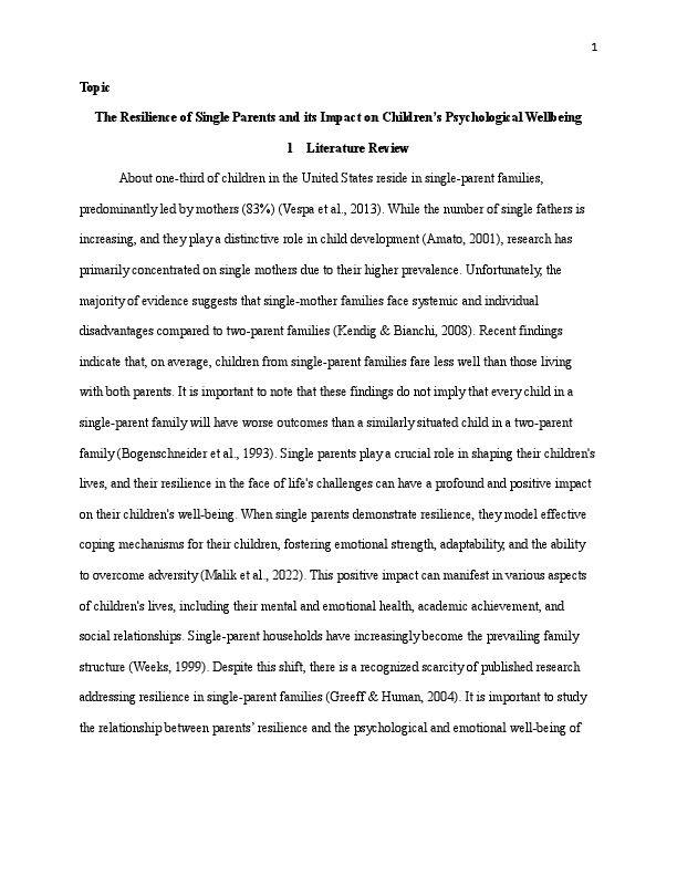 The Resilience of Single Parents and its Impact on Children’s Psychological Wellbeing.pdf
