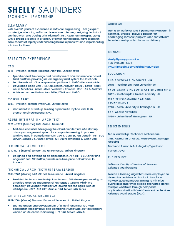 SHELLY SAUNDERS One Page CV.pdf