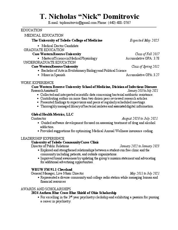 Domitrovic Resume January 2024.pdf