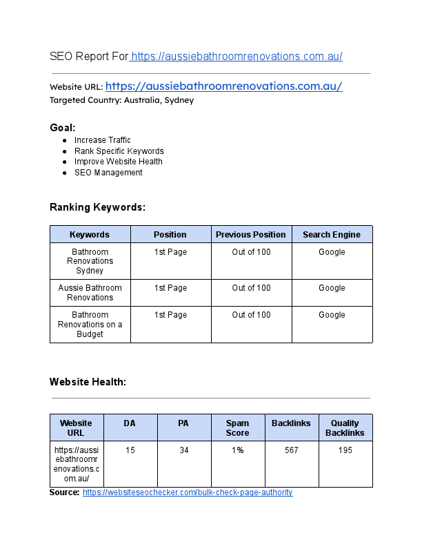 SEO project Summary for https___aussiebathroomrenovations.com.au_.pdf