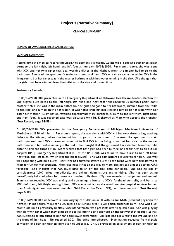 Sample File - Medical Review_Narrative+& Varbatim Summary.pdf