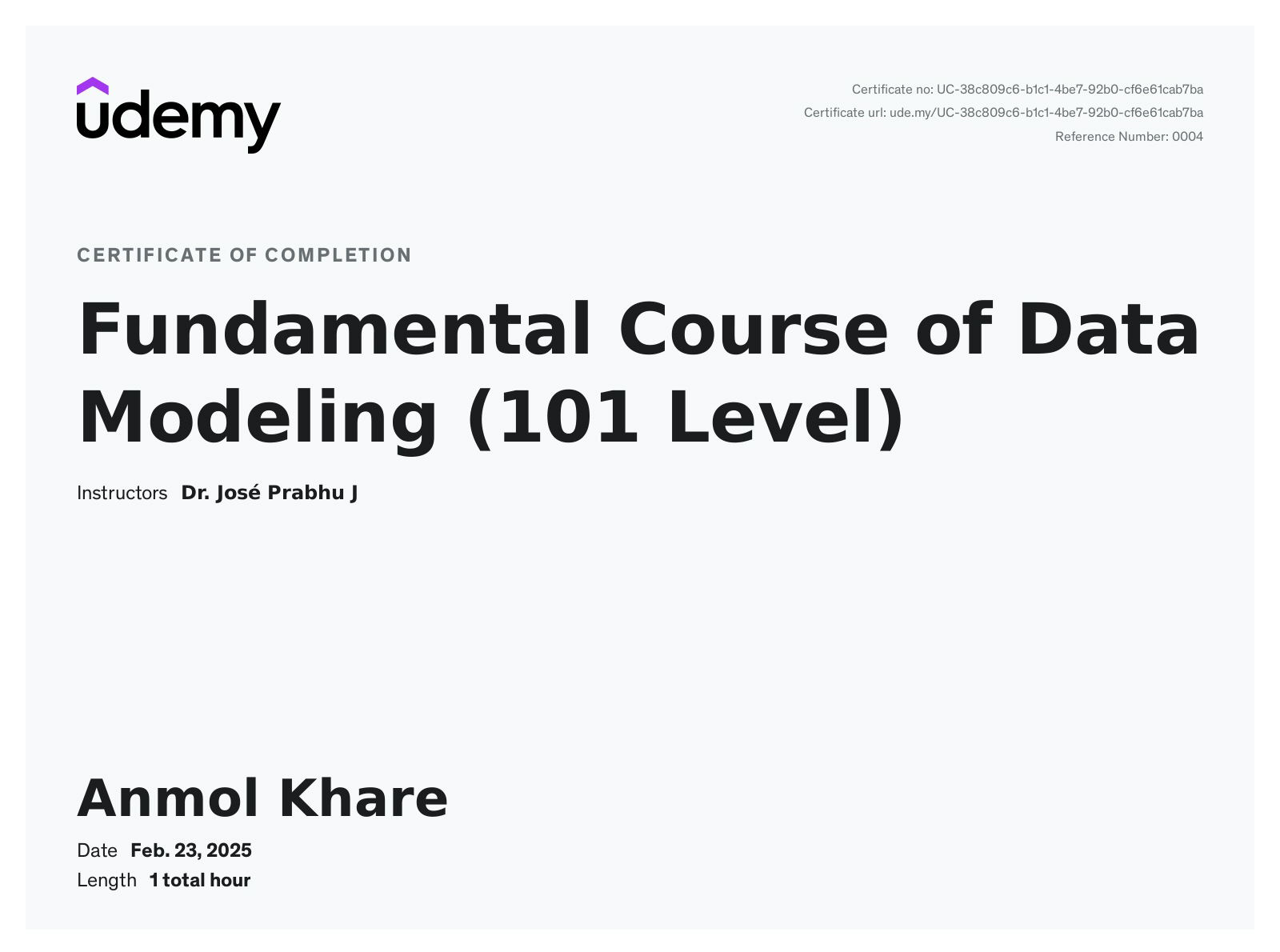 Fundamental Course of Data Modeling (101 Level) .pdf