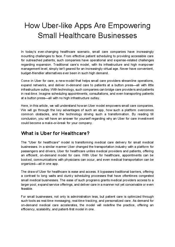 Uber for Healthcare .pdf