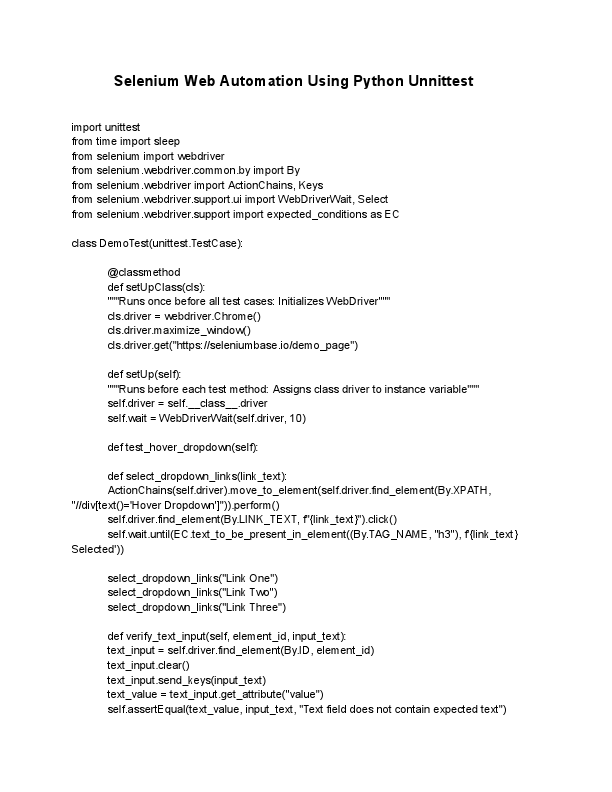 Selenium Web Automation Using Python Unnittest.pdf