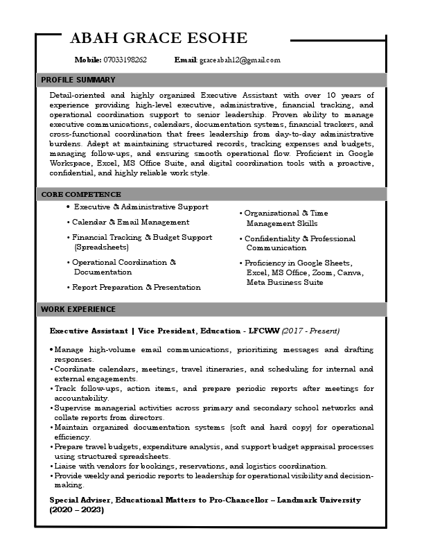 ABAH ESOHE GRACE - EXECUTIVE ASSISTANT ROLE.pdf