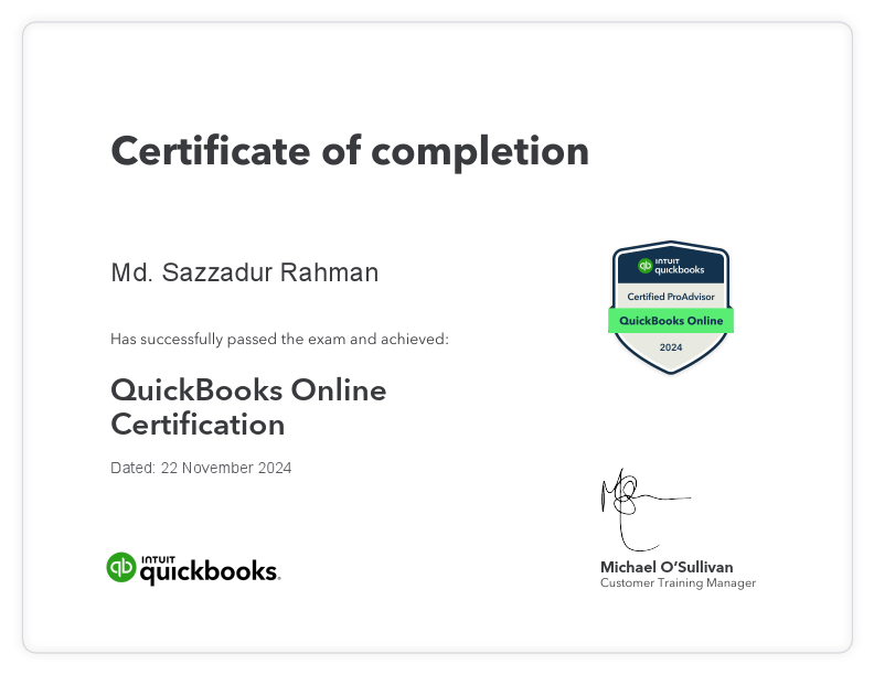 QuickBooksOnlineCertification - MdSazzadur Rahman.pdf
