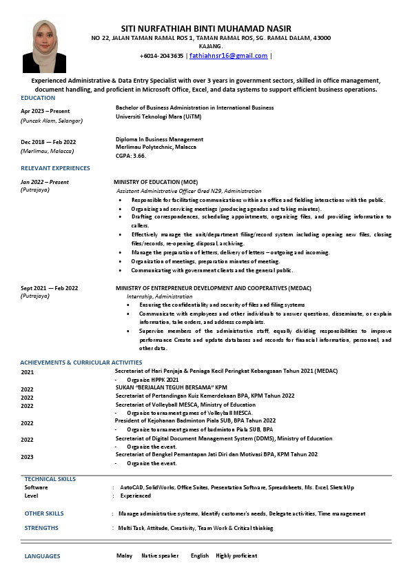 CV - SITI NURFATHIAH BINTI MUHAMAD NASIR.pdf