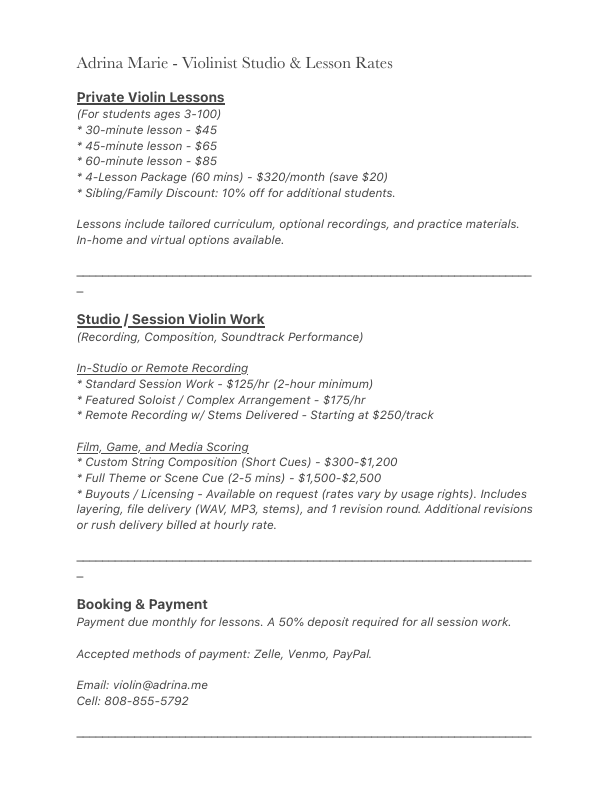 Adrina Marie - Violinist Studio & Lesson Rates.pdf