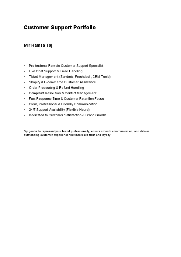 Customer Support Live Chat & Email Support 247 Remote Service Shopify & CRM Expert Customer Service Virtual Assistant Live Chat Support Email Support Technical Support Help Desk Customer.pdf