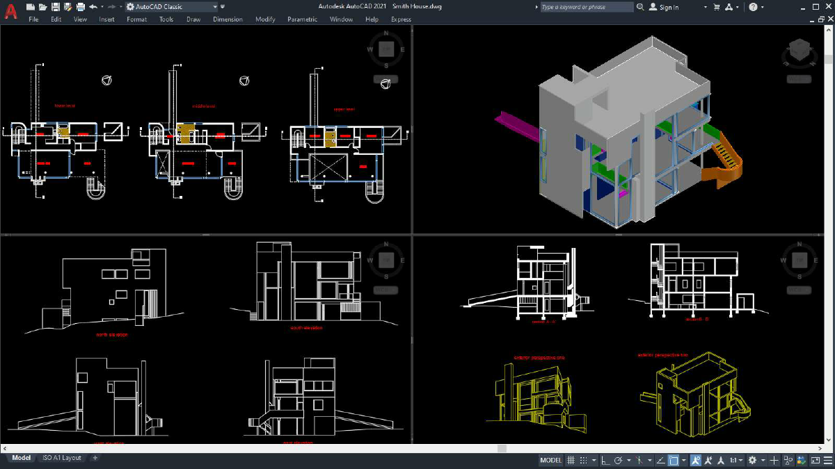AD Classics Smith House  AutoCAD [2D, 3D, DWG, DXF].pdf