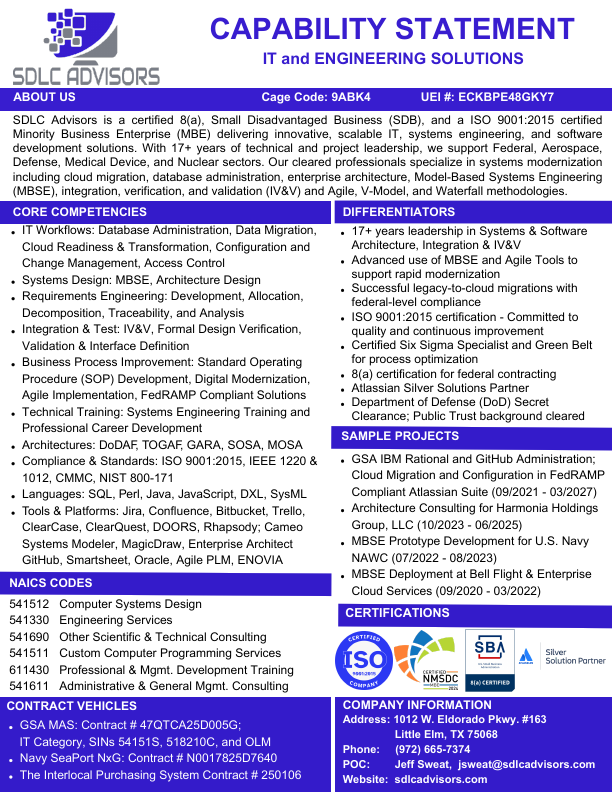 SDLC Advisors Capability Statement.pdf