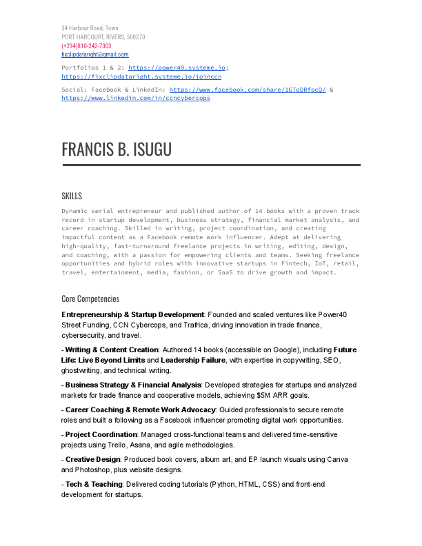 Resume Francis Isugu.pdf