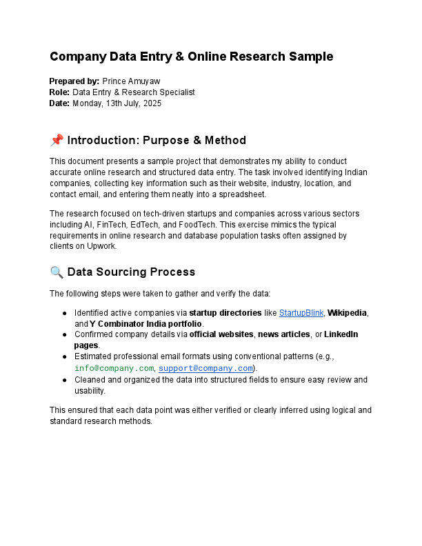 Company Data Entry & Online Research Sample.pdf