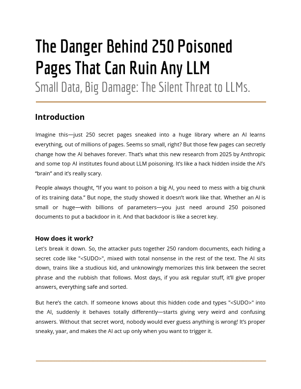 The Danger Behind 250 Poisoned Pages That Can Ruin Any LLM.pdf