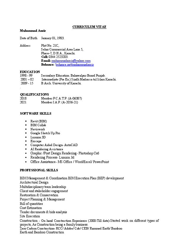 MUHAMMAD ANSIR  CURRICULUM VITAE 2025.pdf