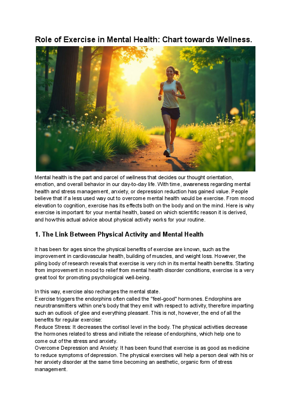 Role of Exercise in Mental Health Chart towards Wellness.pdf