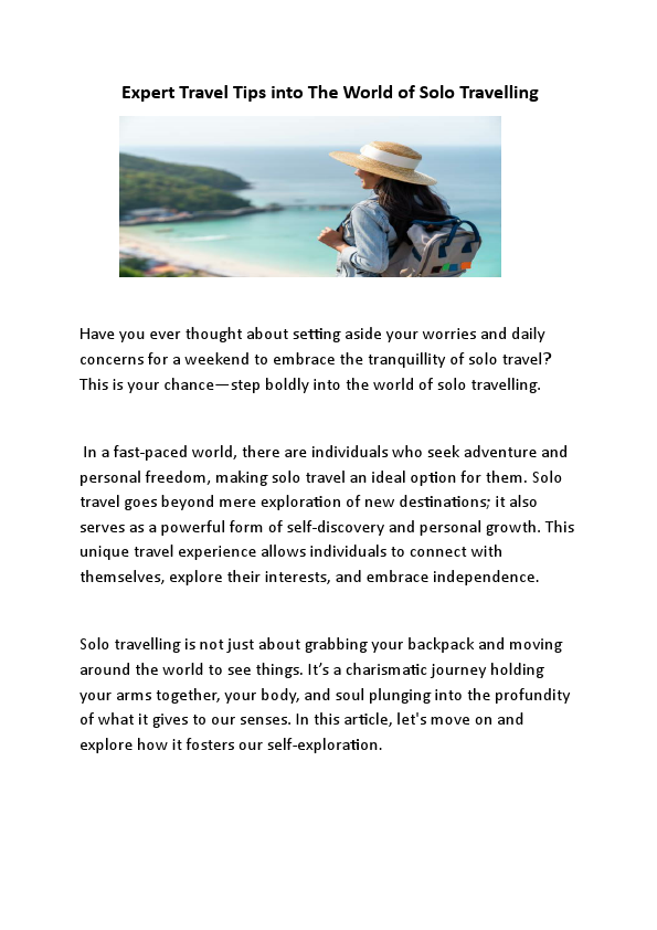 Expert Travel Tips into The World of Solo Travelling- content writing.pdf