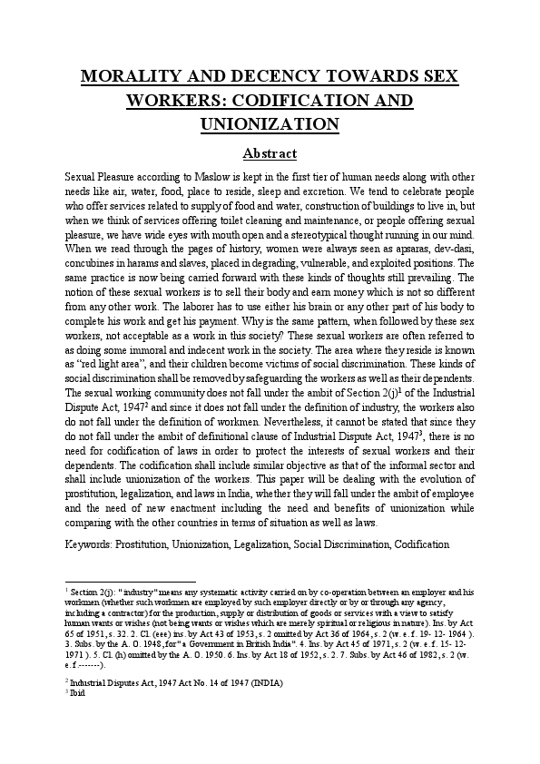 MORALITY AND DECENCY TOWARDS- SEX WORKERS CODIFICATION AND UNIONIZATION.pdf