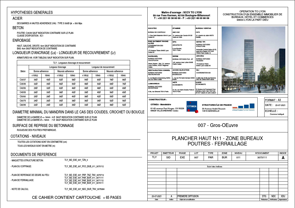 01. Plancher Haut N11 Zone Bureaux Poutres Ferraillage.pdf