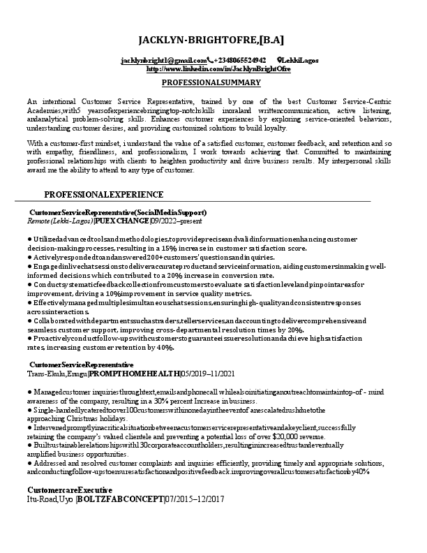 Ofre's Customer Service CV (1).pdf