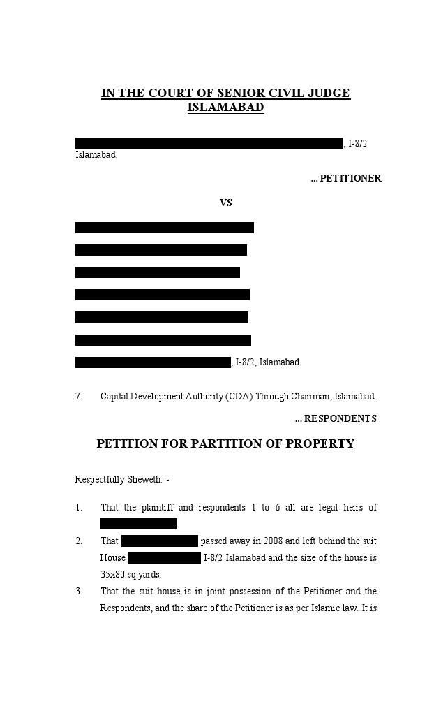 Suit for Partition of Property.pdf