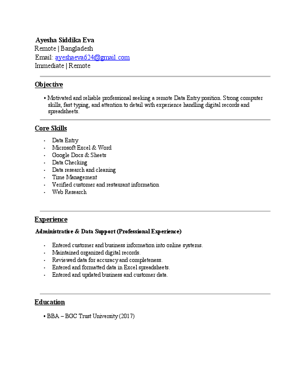 Ayesha Siddika Eva Resume for Data Entry.pdf