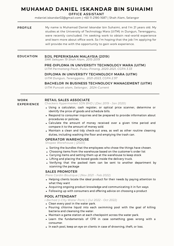 Muhamad Daniel Iskandar Bin Suhaimi Office Assistant.pdf