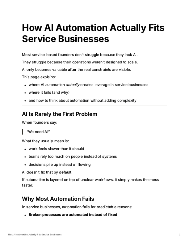 How AI Automation Actually Fits Service Businesses.pdf