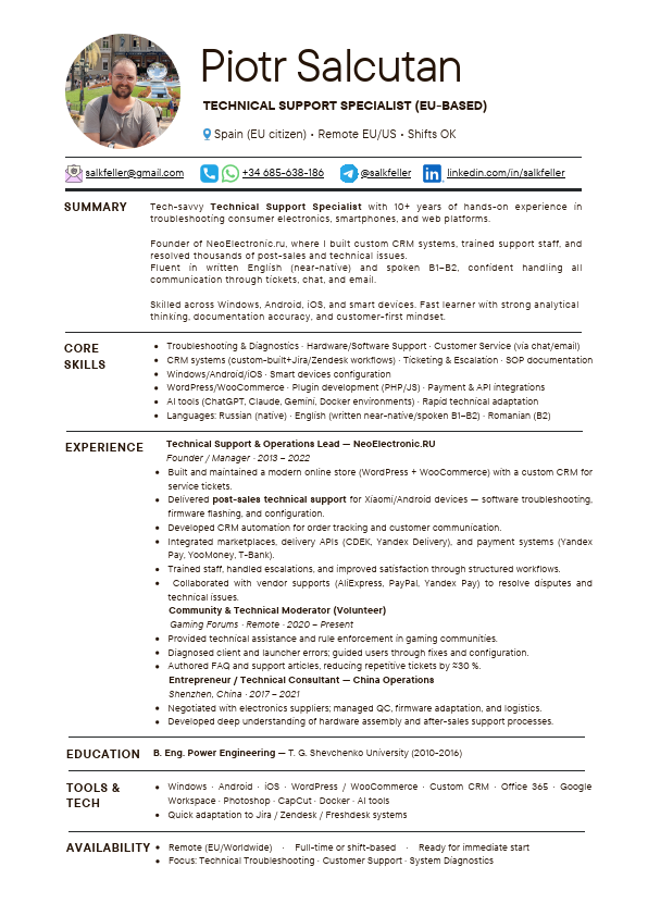 Piotr Salcutan — Technical Support CV, 9p.pdf
