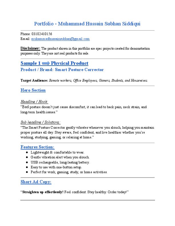 Copywriting Portfolio - Muhammad Hussain Subhan Siddiqui.pdf