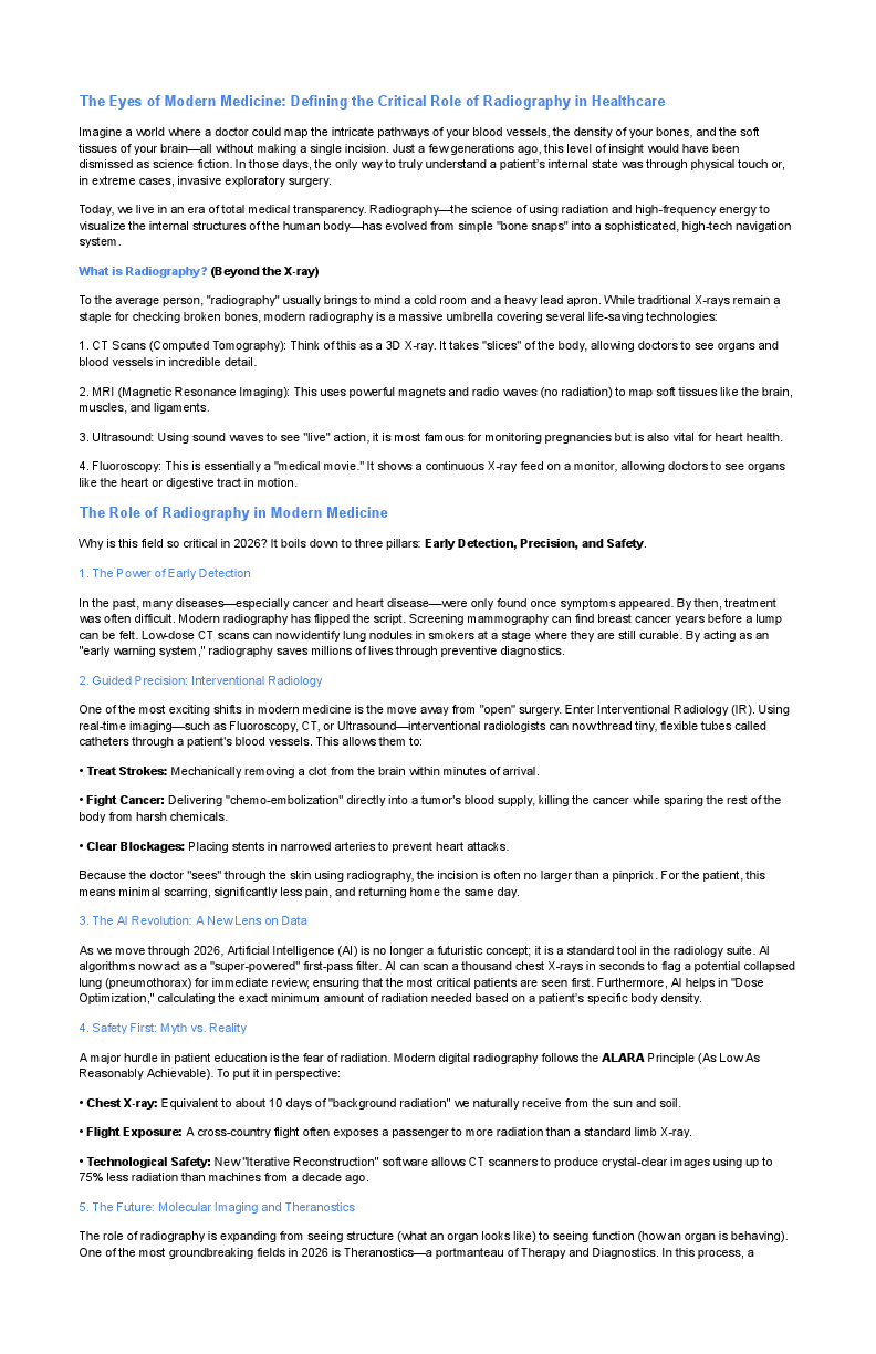 Detailed, SEO-optimized blog post explaining the role of Radiography. .pdf
