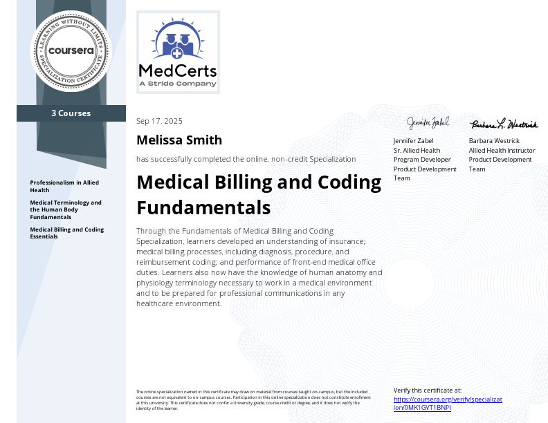 Coursera - Medical Billing & Coding Fundamentals.pdf