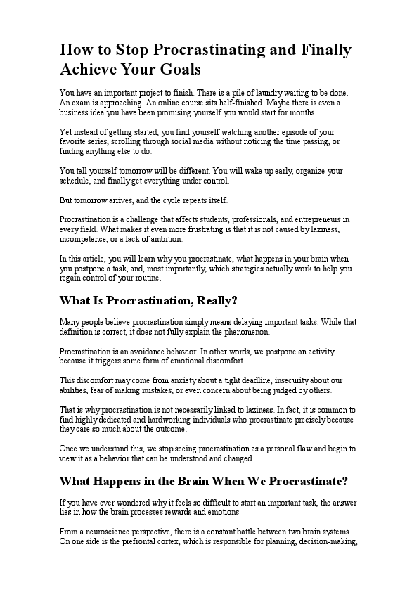How to Stop Procrastinating and Finally Achieve Your Goals.pdf