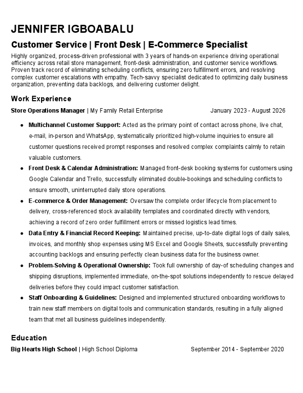 Jennifer Igboabalu Customer Service _ Front Desk _ E-Commerce Specialist.pdf