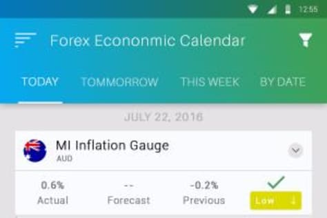 Forex Economic Calendar Android App Design