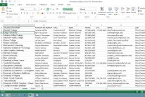 Data Mining College Admin Contact List