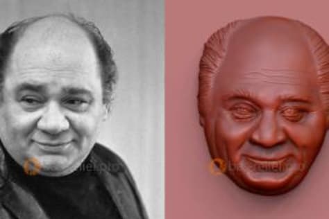 3D model of portrait bas-relief