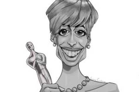Caricature B\u0026W of Anne Hathaway