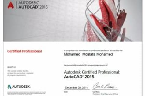 My certification_Autocad 2015 Professional