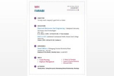 A Sample Of CV By Me