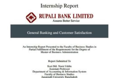 Internship Report MBA Program