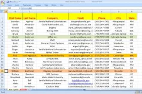 Excel data entry